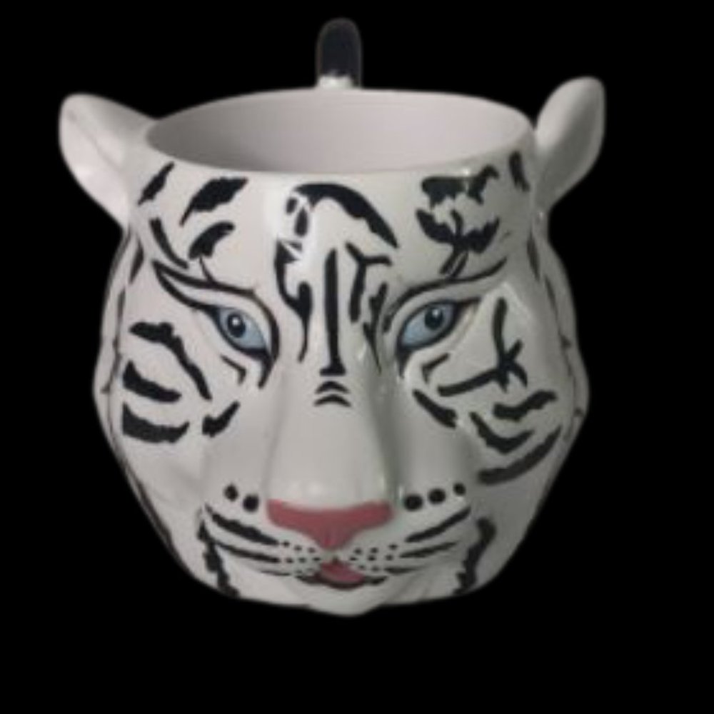 White Tiger Oversize Ceramic Coffee Cup Mug